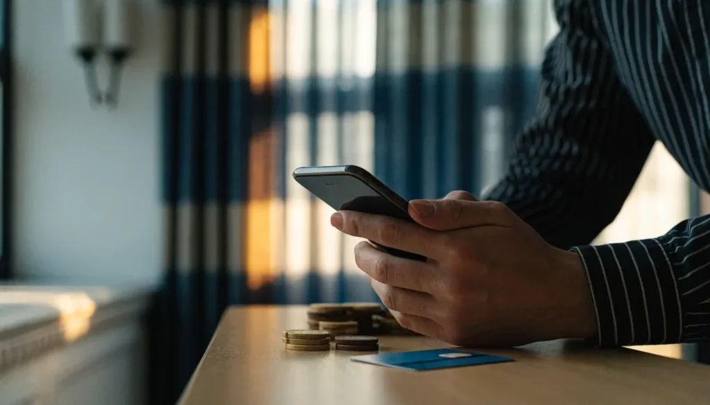 UK player reviewing a welcome offer on a smartphone