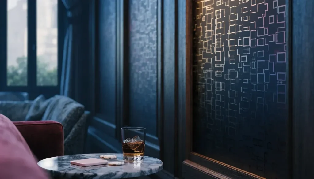 Stylised UK casino lounge suggesting Megaways slots without branding