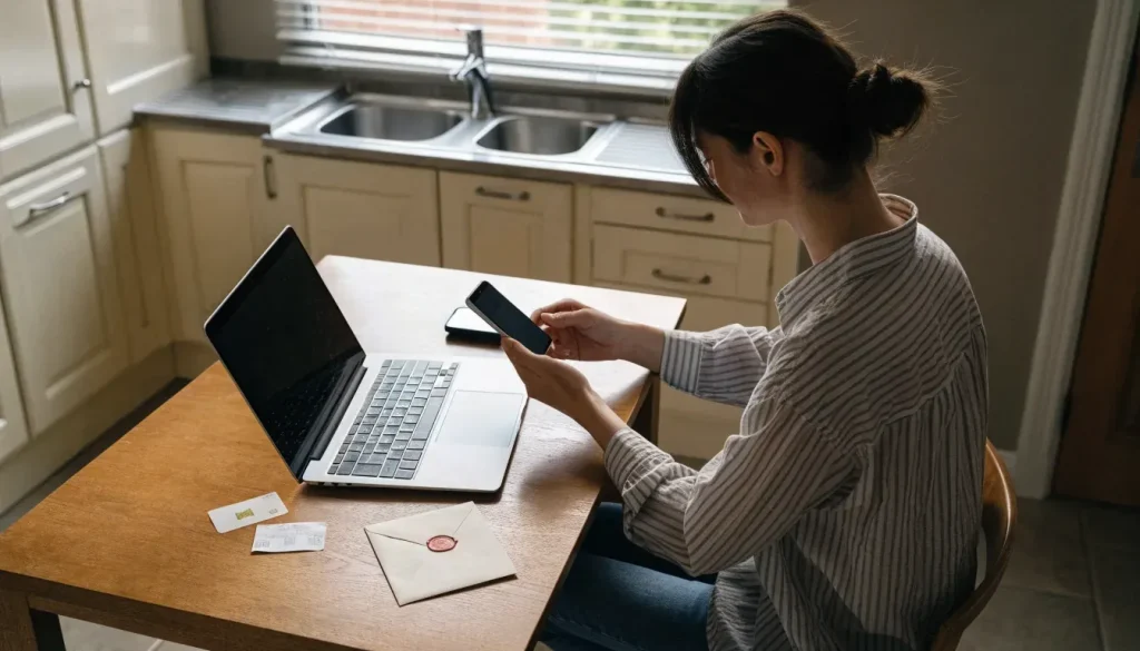 UK player using a smartphone and bank card to consider casino bank-transfer payments