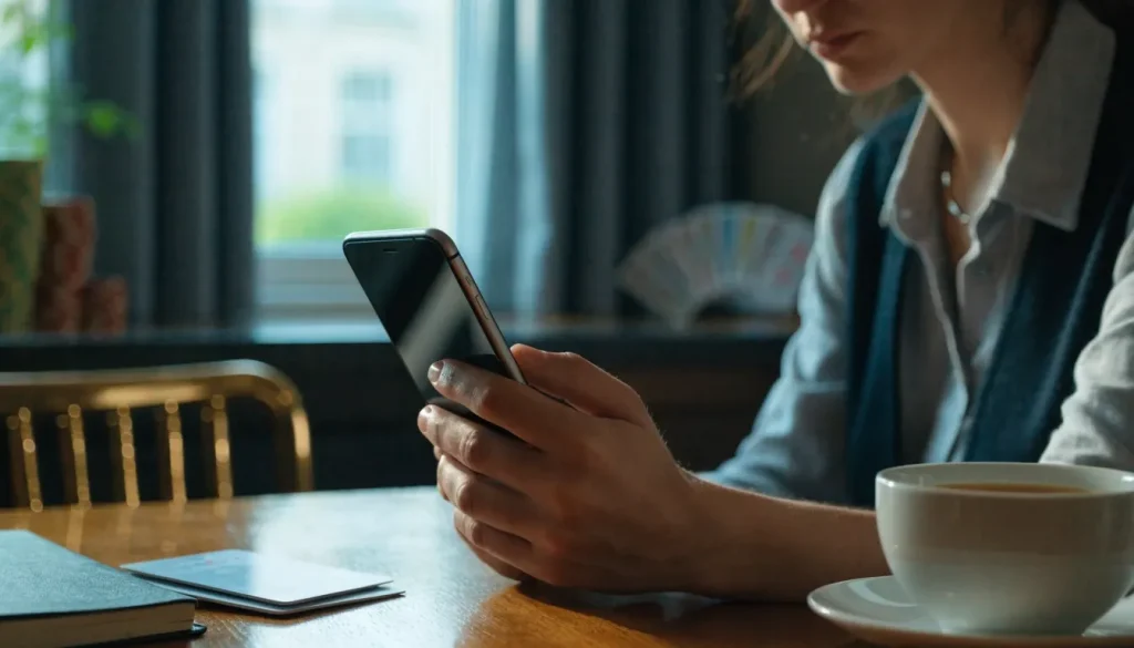 UK gambler checking iDEAL payment terms on a smartphone