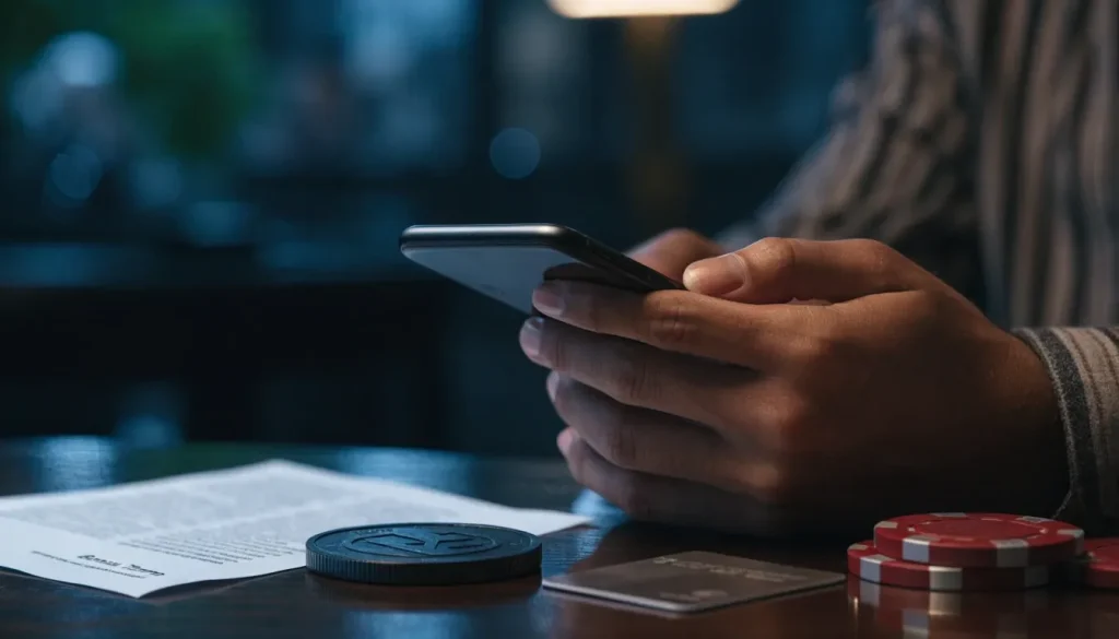 Player reviewing XRP deposit and bonus terms on a smartphone