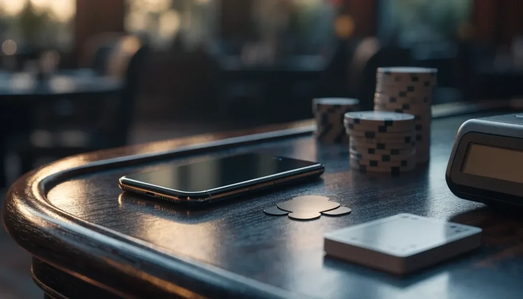 Mobile payment methods represented on a premium UK casino counter