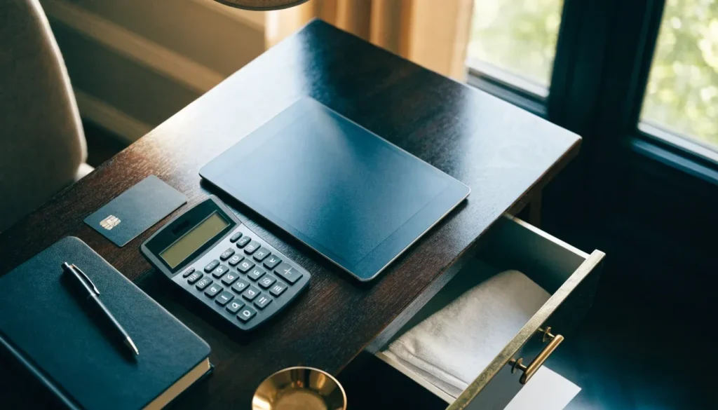 Tablet and payment items representing responsible online casino checks in Britain
